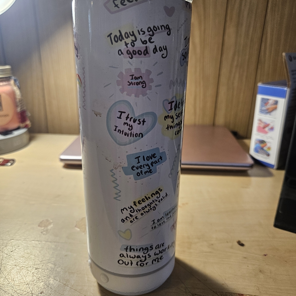 Motivational White Water Bottle